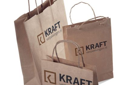 Kraft papieren draagtassen Kraft papieren draagtassen
