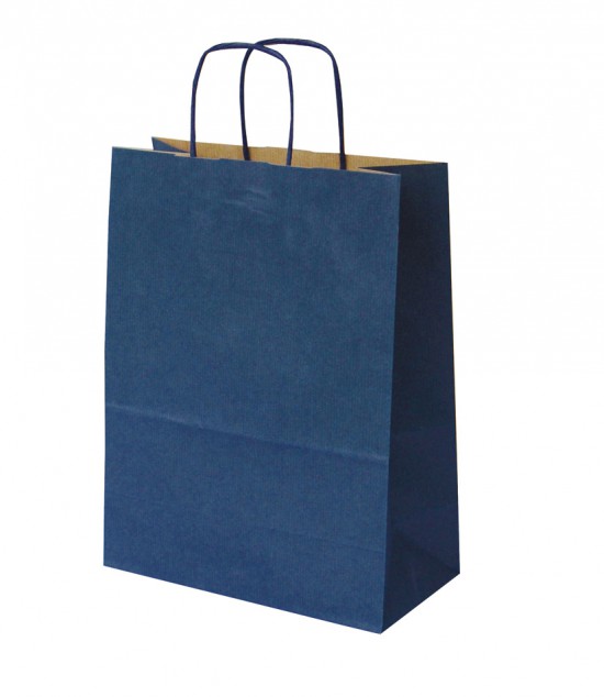 luxe kraft tas donkerblauw